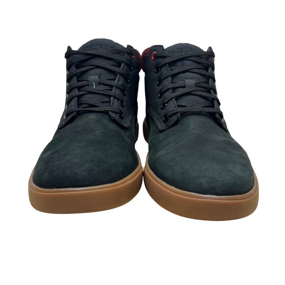 Timberland Men’s Black/Red Nubuck With Plaid Collar High-Top Sneakers Size 9 - Picture 2 of 10